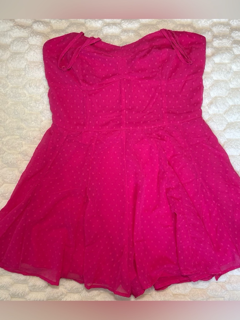 Y2K Women's Strappy Smocked Swiss Dot Romper Size M - Japna